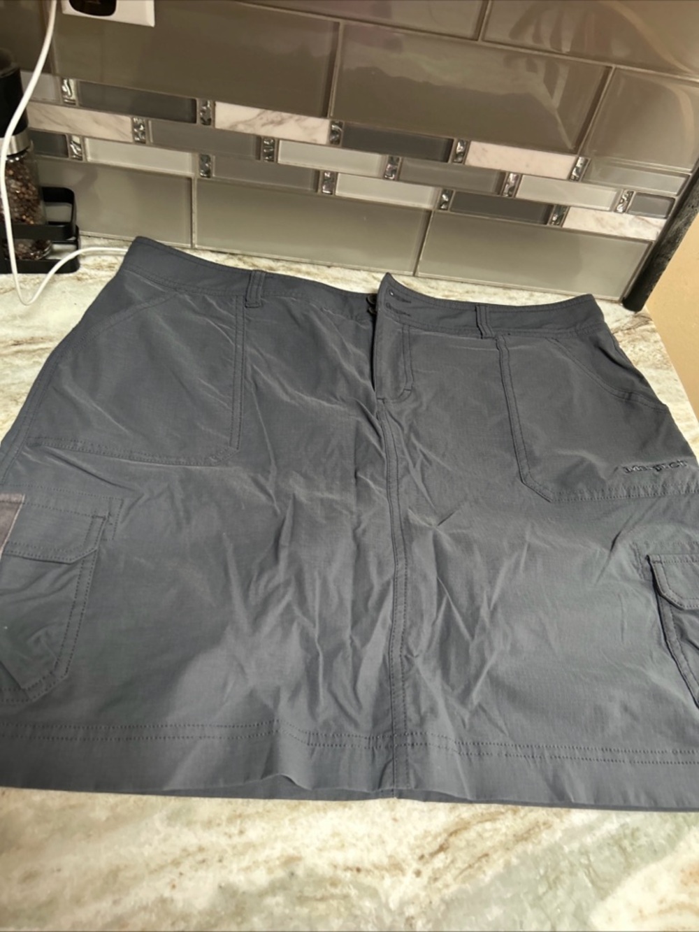 MARMOT ATHLETIC HIKING SKORT SKIRT SHORTS SZ 12 gray tennis pickleball pockets